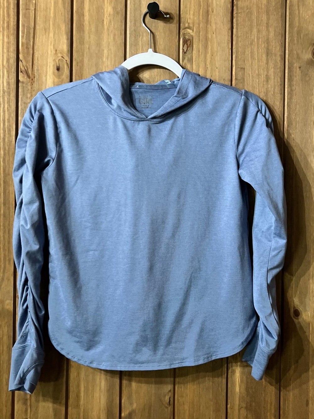 Athleta Girls' Dusty Blue Long-Sleeve Hooded Tee